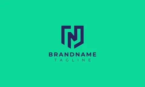 N shield logo design . abstract letter N in the shield . simple and modern lo Stock Illustration