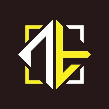 N T Initials quadrangle monogram with square Stock Illustration