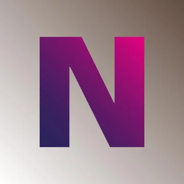 N text gradient color letter mark logo template vector design Stock Illustration