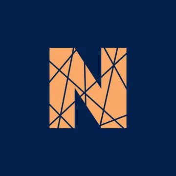 N typography text vector logo, or symbol design. N text texture illustration Stock Illustration
