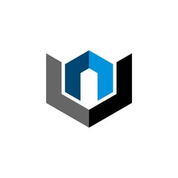 N U Letter hexagon Shape Logo Template Illustration Design. Vector EPS 10. Stock Illustration