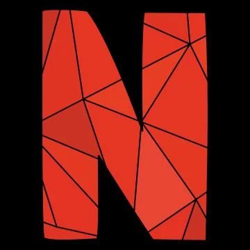 N vector red alphabet letter isolated on black background Stock Illustration
