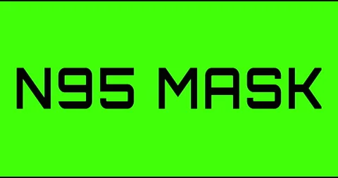 N95 mask text green screen, masked glitched effect. Video stock 132623070