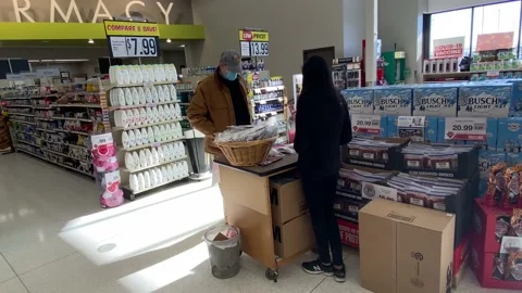 N95 Masks - Distributed at Grocery Store - Free Vídeo Stock 169188483
