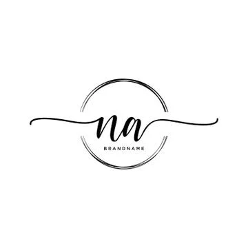 NA Initial handwriting logo with circle template vector Stock Illustration
