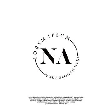 NA Initial handwriting logo design Illustrazione stock