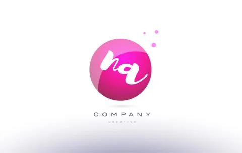 Na n a  sphere pink 3d hand written alphabet letter logo Stock Illustration