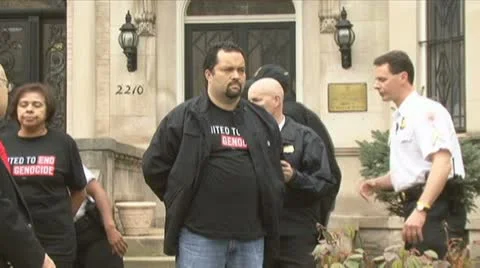 NAACP president arrested at Sudanese Embassy Stock Footage