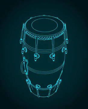 Naal dholak drum Stock Illustration
