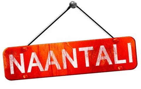 Naantali, 3D rendering, a red hanging sign Stock Illustration