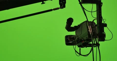 NAB 2016: Camera filming model green screen background chroma key 4K UHD Stock Footage 62798494