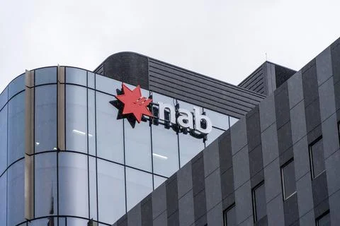 NAB logo in the Adelaide CBD Stock Photos