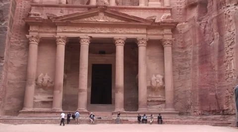 Nabatean monument: Treasury Stock Footage 4105894