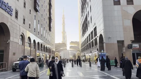Nabawi Mosque Street View Stock Footage 282148148