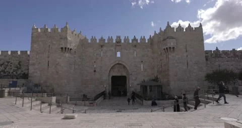 Nablus Gate. The Old City of Jerusalem Stock Footage 228086044