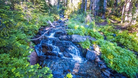 Naches Peak Loop Trail Waterfall, Mount Rainier National Park Видео 332141528