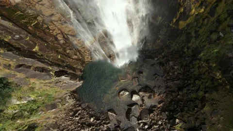 Nachi Falls Drone Elevator Shot Looking Down in Wakayama, Japan Stock-Footage 228839933