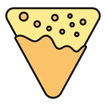 Nacho chip with cheese dip vector icon Illustrazione stock