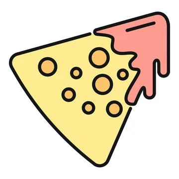 Nacho chip with salsa dip icon illustration Stock Illustration