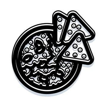Nacho chips with melted cheese appetizer icon Stock Illustration
