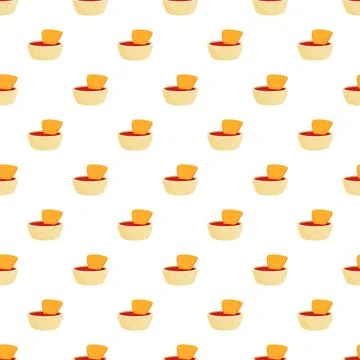 Nacho chips with salsa dip seamless pattern Stock Illustration