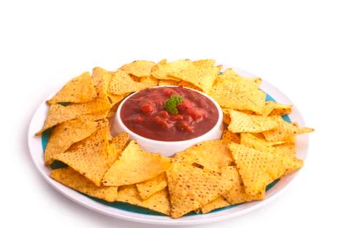 Nacho crunch salsa dip Stock Photos