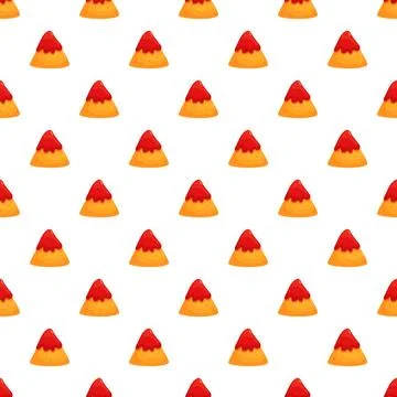 Nacho tortilla chips with salsa seamless pattern Stock Illustration