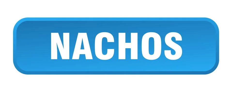 Nachos button. nachos square 3d push button Illustrazione stock