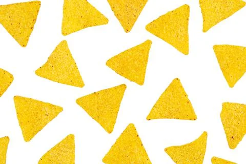 Nachos with cheese. Corn chips isolated on white background Stock Photos