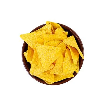 Nachos with cheese. Corn chips isolated on white background Stock Photos