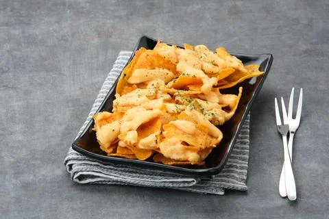 Nachos with cheese Stock Photos