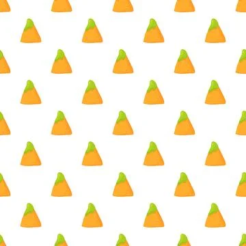 Nachos chips with guacamole seamless pattern background Stock Illustration
