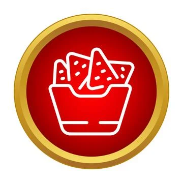 Nachos chips icon representing mexican fast food snack Stock Illustration