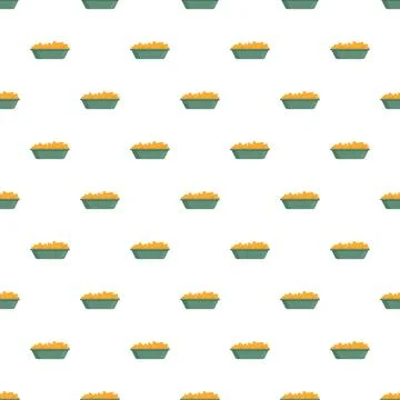 Nachos chips pattern in rectangular bowls seamless background Stock Illustration
