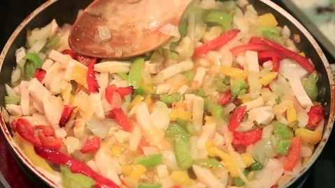 Nachos cooking in a pan 4 Stock-Footage 83172116