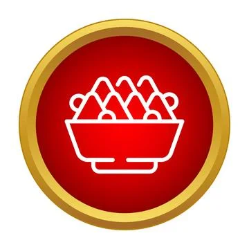 Nachos corn chips bowl icon representing mexican food Stock Illustration