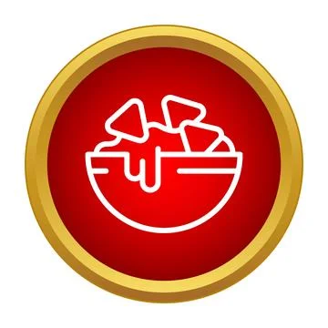 Nachos corn chips with cheese sauce icon Stock Illustration