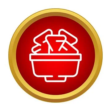 Nachos corn chips icon in a red circle Stock Illustration