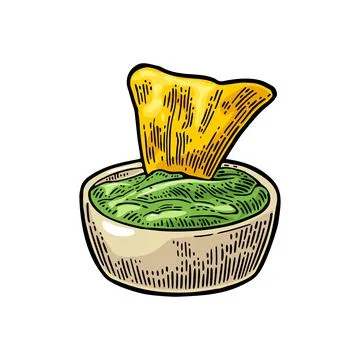 Nachos - mexican traditional food. Vector vintage engraved illustration Stock Illustration