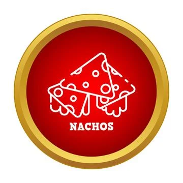 Nachos outline icon on red background 库存插图