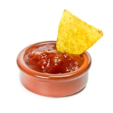 Nachos with salsa Stock Photos