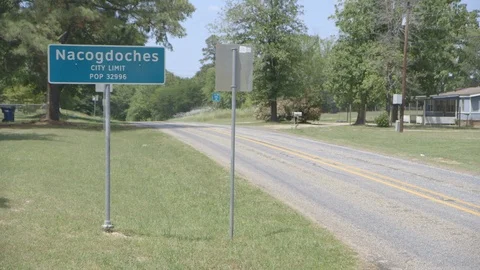 Nacogdoches population sign Stock Footage 104873932