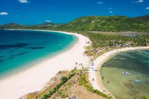 Nacpan beach in Philippines Stock Photos