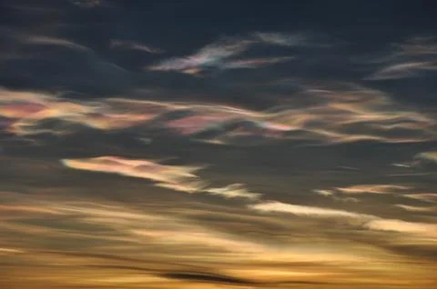 Nacreous cloud formation Stock Photos
