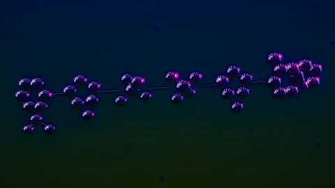 Nad plus molecule cast glass sculpture cellular coenzyme violet studio backg Stock Footage 342600510