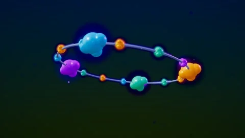 Nad salvage pathway closed cycle nicotinamide recycling metabolism violet st Stock-Footage 342607323