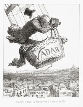 Nadar Elevating Photography to Art.  After a work by Honore Daumier from the Fre Stock Photos