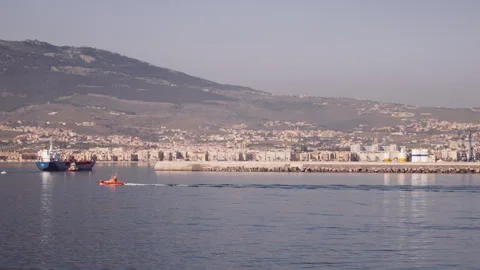 Nador harbor view from ship Video stock 240314786