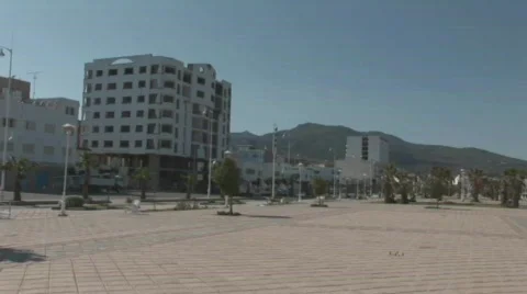 Nador seaside building Stock Footage