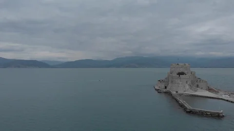 Nafplio-04 Left to right from the side of Bourtzi castle Stock Footage 103364250